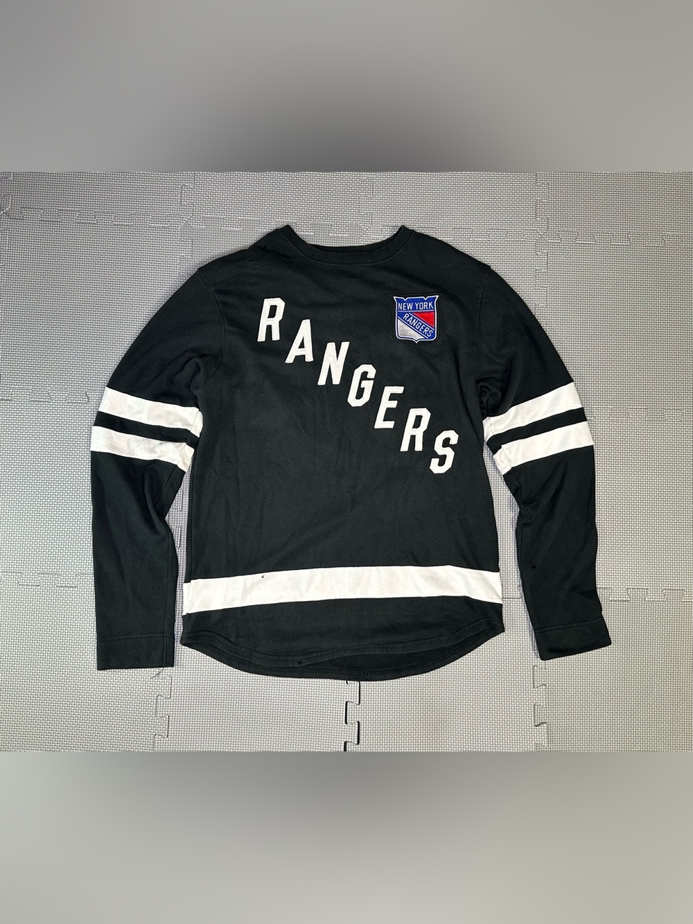 Wright & Ditson NHL New York Rangers Long Sleeve Shirt Sweater Thrashed Mens L
